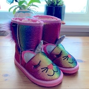 Mukluks Kids Rainbow Kitty Unicorn Ugg Boots
